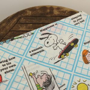 スヌーピー PEANUTS 水色 格子