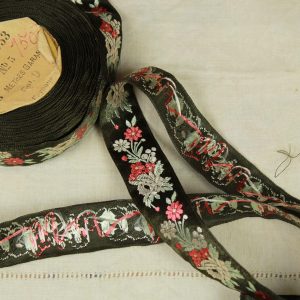 2,5cm幅 エレガント 花 深緑