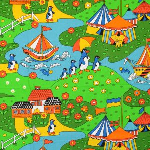 110*120 レトロ カラフル アニマル サーカス