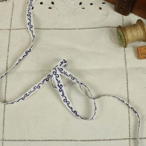 1,2cm幅  リボン ネイビー スカラップ