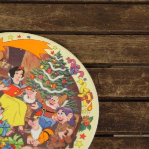飾り絵皿 ディズニー 白雪姫と7人の小人たち クリスマス 1992