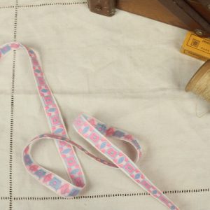 2,5M 1,5cm幅 レトロ 幾何学パターン パステル ピンク
