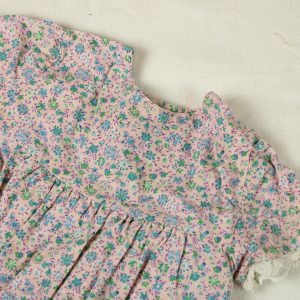 ベビー ワンピース 70 小花 ピンク レース 春夏  ヴィンテージ 古着