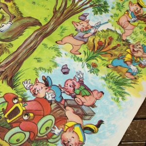 3匹の子ぶた ディズニー キッチンクロス タペストリー ヴィンテージ雑貨 コレクション