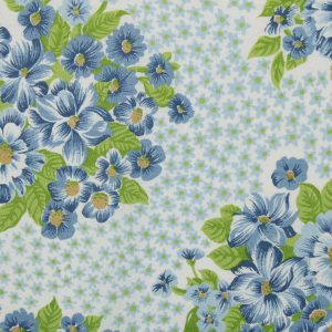 50*70 シック 花 植物 コバルトブルー