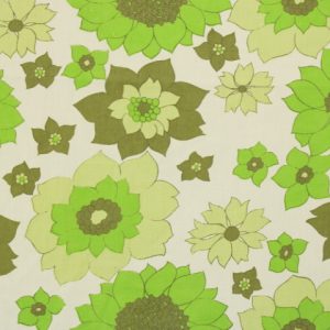 60*55 レトロ 華やか 花 グリーン モスグリーン