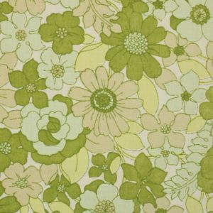 45*55 レトロ シック 花 モスグリーン くすみ