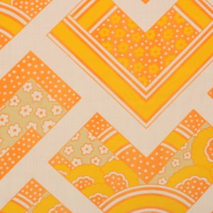 55*60 レトロ かわいい パッチワーク 花 オレンジ