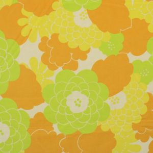 55*65 かわいい 大花 ライトグリーン  オレンジ