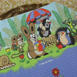 クルテク もぐらくん ビンテージシーツ 青