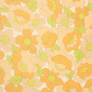 50*65 レトロ かわいい 花 オレンジ