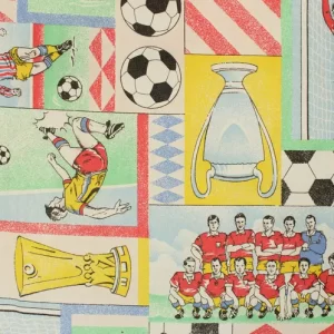 80*50 レトロ ポップ サッカー カラフル