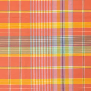 60*90 かわいい タータンチェック オレンジ ピンク