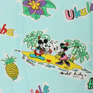 100*60 ミッキー ミニー ハワイアン柄 ブルー