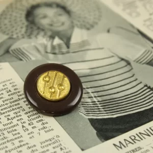 1個 25mm ブラウン 金 幾何学