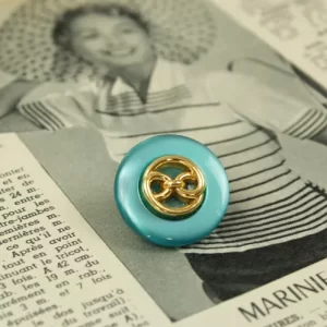 1個 22mm  ブルー パール 金
