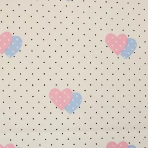 80*55 2つ重なったハート ドット ピンク ブルー