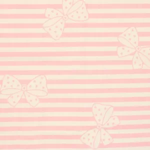 60*75 リボン ストライプ ハート ピンク