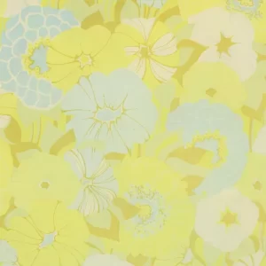 65*55 爽やか シック 大きな花 イエロー ブルー