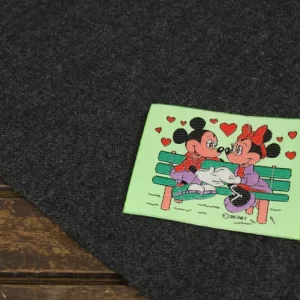 ミッキーとミニーのワッペン ベンチ ハート グリーン