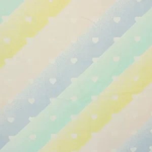 75*70 レトロ ファンシー ハート ストライプ パステル