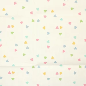 75*55 かわいい ファンシー 小さなハート ランダム カラフル 白