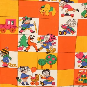 95*55 レトロ こども 動物 パネル オレンジ