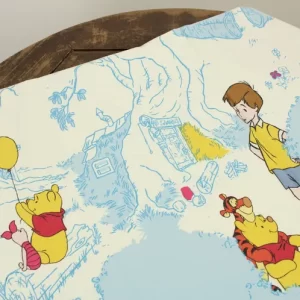 130*150 シーツ解体生地  くまのプーさん クリストファー・ロビン 水色