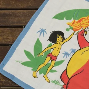 モーグリとバルーのハンカチ ジャングルブック ブルー