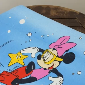フラット ベッドカバー ミッキー ミニー グーフィー シュノーケル 水色
