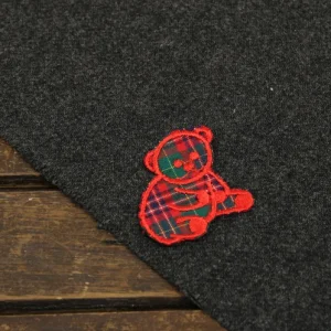 ワッペン テディベア タータンチェック 赤