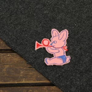 ワッペン ウサギ ラッパ ピンク