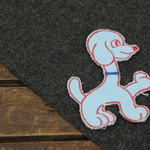 ワッペン イヌ 水色