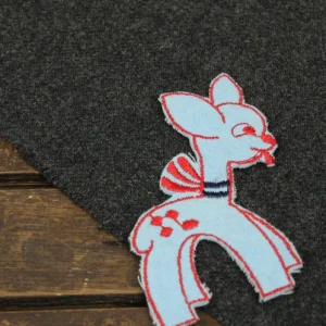 ワッペン シカ バンビ 水色