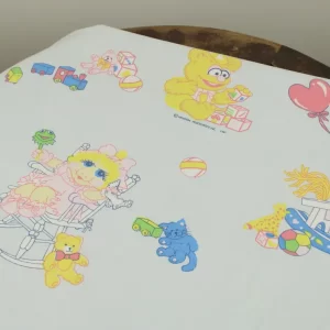 125*85 シーツ解体生地  マペット・ベビー Muppet Babies 水色