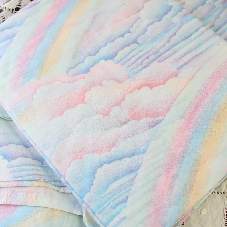 フラットシーツ 未使用 レインボー 虹 ファンシー