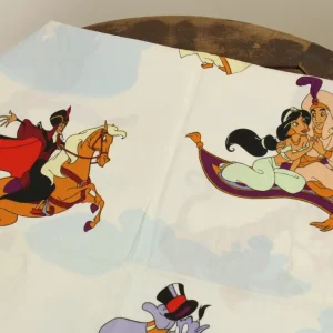 150*100 シーツ解体生地 アラジン ジャスミン ジャファー 水色 A