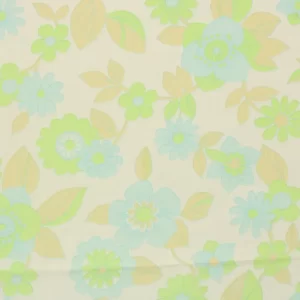 50*60 レトロ 爽やか 花 ネオングリーン ブルー