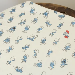 85*85 シーツ解体生地 スマーフ 小柄 白