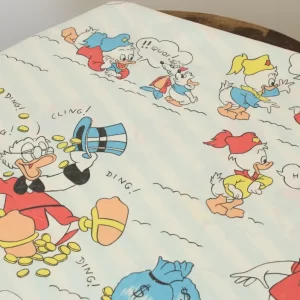 85*125 シーツ解体生地  ドナルド スクルージ ダックファミリー ストライプ