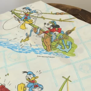 165*115 シーツ解体生地  ミッキー ミニー ドナルド 水兵 ロープ A