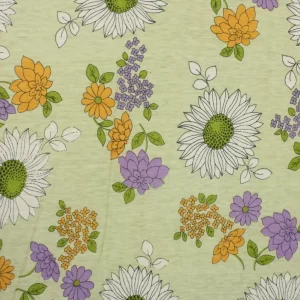 115*75 ニット 花 植物 グリーン パープル