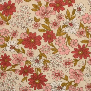 45*65 かわいい 花 くすみピンク ベージ