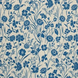 50*60 シンプル レトロ 花 植物 マリンブルー