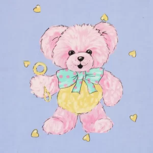 65*80 かわいい ピンクのテディベア ハート パープル