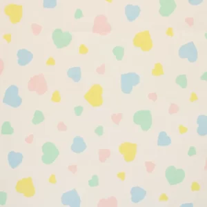 45*45 かわいい ランダムハート パステル 白