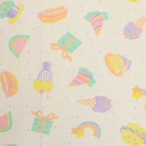 【汚れあり】 90*70 かわいい ポップ たべもの ケーキ パステル A