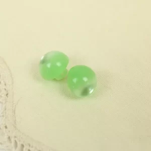 2個 12mm  ドーム パール グリーン