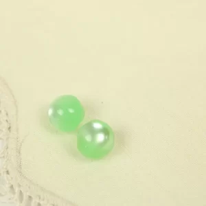 2個 10mm  ドーム パール グリーン