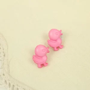 2個 13mm  ヒヨコ アヒル ピンク